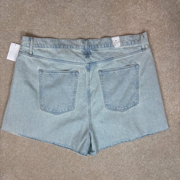 Good American 90s Shredded Light Wash Denim Jean Shorts - Size‎ 18 - NWT - Picture 2 of 8